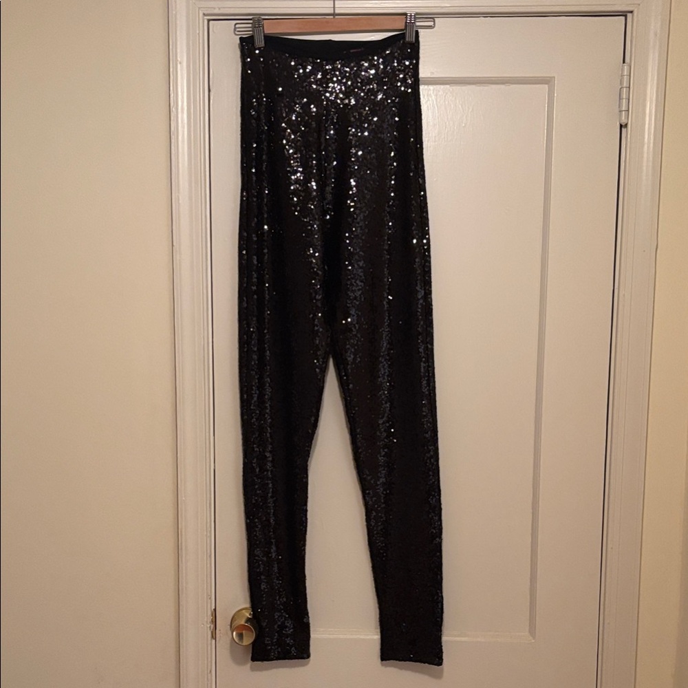 Commando NWOT Black Sequin Skinny High-Waist Pants
